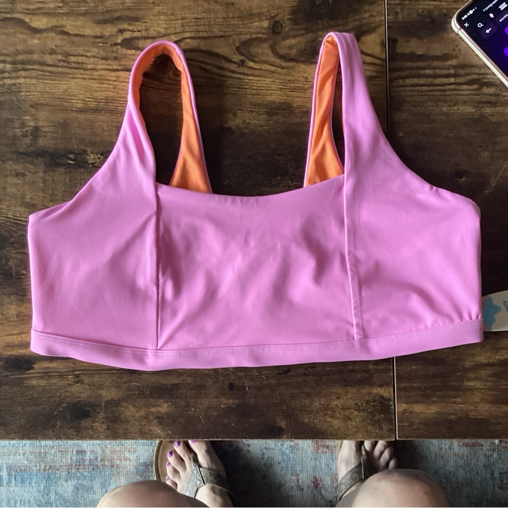 Jolyn Clothing Pink and Orange Sports Bra